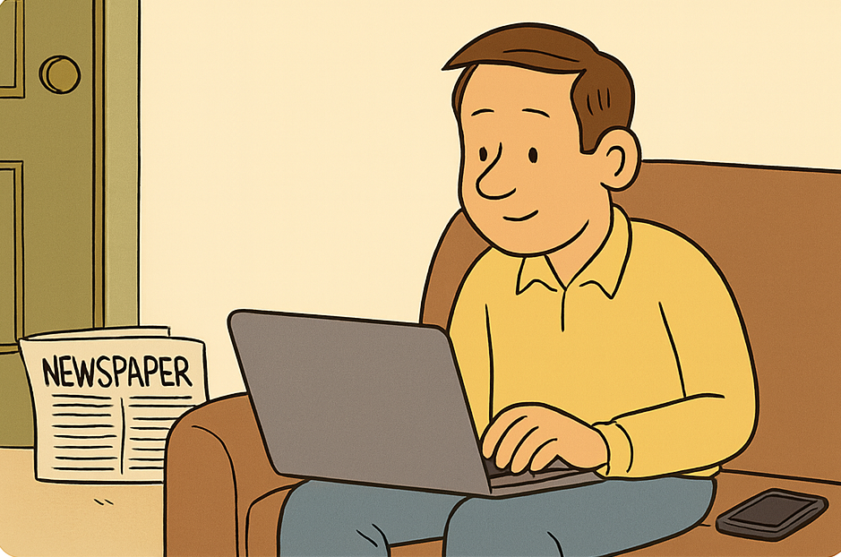 Generational change from newspaper to digital memorial illustration