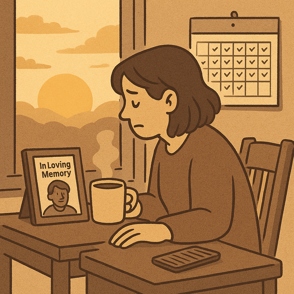 Cartoon sunrise and reflection of healing illustration